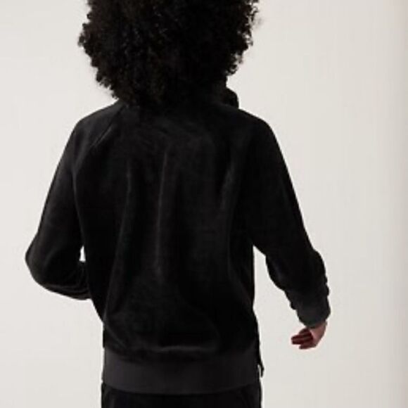 Athleta Recover Cozy Snap Front Fleece in Black Size M - Picture 2 of 12